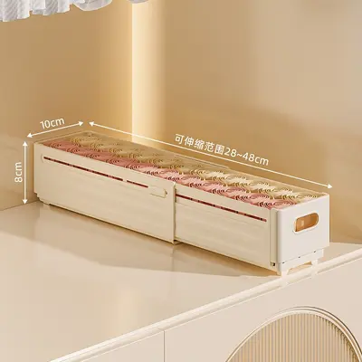 Home wardrobe storage layered organizer pants storage box plastic lid storage basket expandable clothing storage box - 8