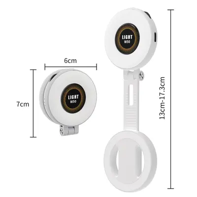 W50 telefon manyetik emici mini dolgu ışığı LED telefon güzellik selfie ışığı ayarlanabilir cep lambası el tipi video ışığı