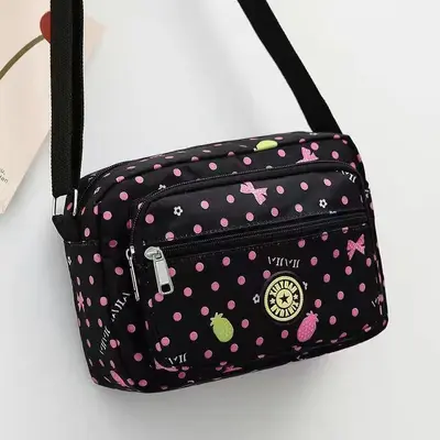 Nylon Fabric Floral Women's Mom Bag, Single Shoulder Crossbody Bag - 5