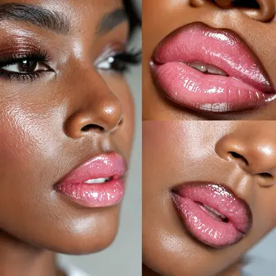YOUNG VISION 2er Lippen-Make-up-Set, Glitzer-Lipgloss und mattierter Lippenkonturenstift