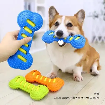 Çift Katmanlı Kauçuk Köpek Kemiği, Büyük Irk İçin Sesli Oyuncak - 5