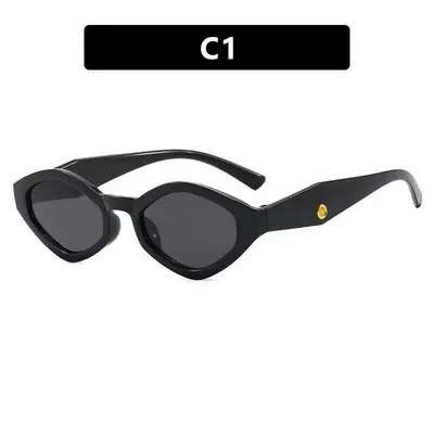 Diamond-Shaped Round Frame Women's Sunglasses with UV Protection - 7