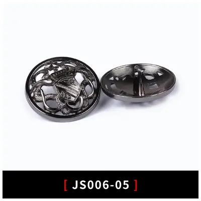 Hollow Pearl Gold Metal Button, Round - 8