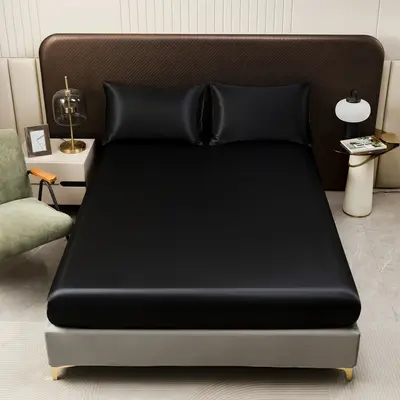 Satin Imitation Silk Bed Skirt, Cooling Satin Finish, Full-Wrap Mattress Protector - 8