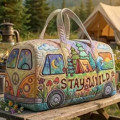 Gesteppte Reisetasche mit 3D-Druck - 8