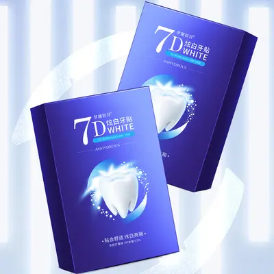 7D Mint Enzyme Teeth Whitening Strips, Stain Removal - 7