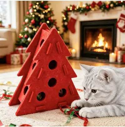 Moving Cat Toy Ball with Bell, Hollow Self-Play Interactive Design - 8