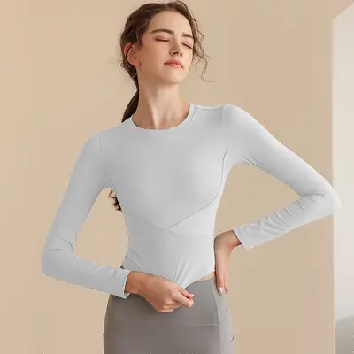 瑜伽服上衣女秋冬高级感健身衣修身显瘦运动普拉提2023新款长袖 - 8