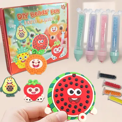 Kinder-DIY-Perlenstift-Aufkleber-Malset, Obstthema