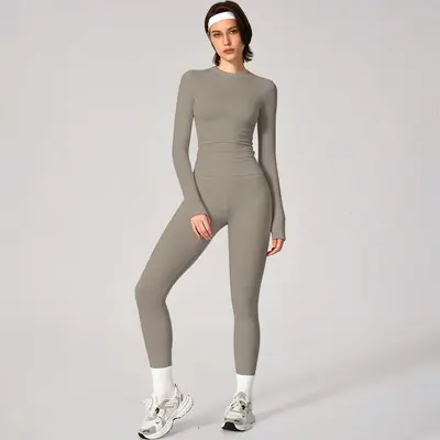 Yoga Kıyafet Seti Kadın Hızlı Kuruyan Dar Kesim - 11
