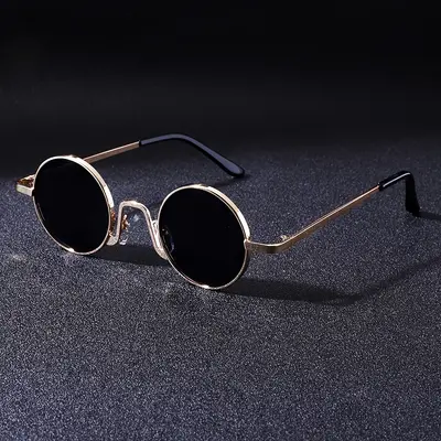French Retro Small Round Frame Sunglasses, UV Protection, Unisex - 10