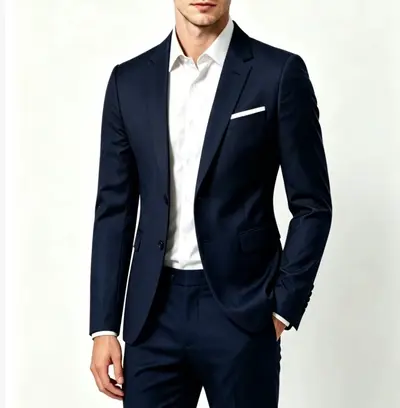 Men's Double-Breasted Suit Jacket, Lightweight, Wrinkle-Free, Crease-Resistant - 11