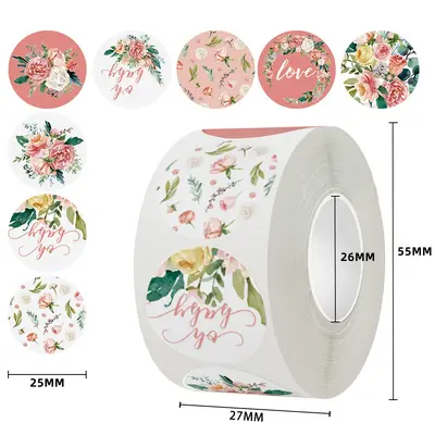 Thank You Stickers, Floral Seal Stickers for Baking Paper Envelopes - 9