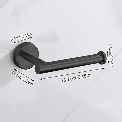 Stainless Steel No-Drill Wall-Mounted Toilet Paper Holder - 7