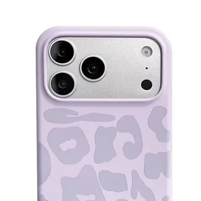 Leopar Desenli Sıvı Silikon Kılıf, iPhone 15, 16, 17, 18 Pro Max Uyumlu