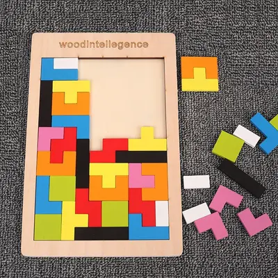 Ahşap tetris oyunu, çocuk zeka geliştirme erken eğitim oyuncağı