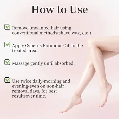 Cyperus Rotundus Care Oil, Reduces Hair Growth and Moisturizes Skin