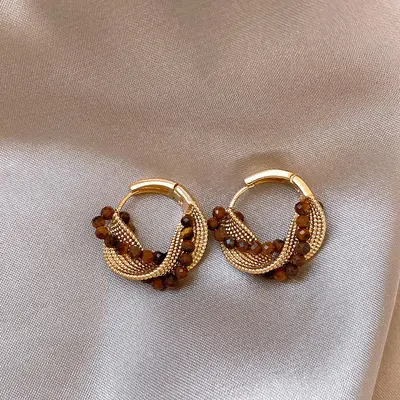 Vintage Kaffeebraune Ohrclips Einzigartiges Design elegante Ohrringe