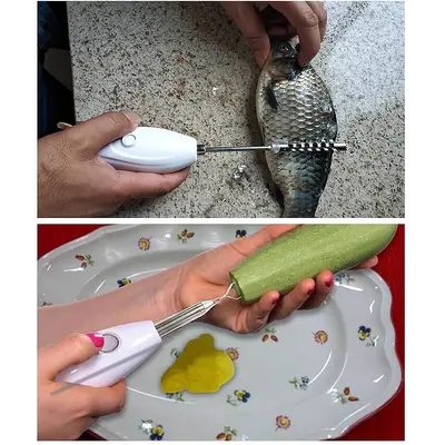 Çok Fonksiyonlu Meyve Sebze Çekirdek Çıkarıcı USB Şarjlı Balık Pulu Kazıyıcı Elektrikli Pratik Delik Açıcı Küçük Yumurta Çırpıcı