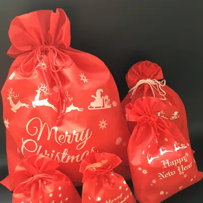 Non-Woven Drawstring Wedding Candy Bag, Logo Printed - 10