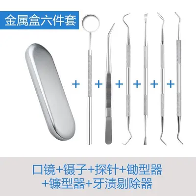 Stainless steel dental tools set, 6 pieces with LED endoscope - 13