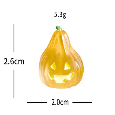 Halloween Luminous Pumpkin Figurine, Miniature Decoration, DIY Accessory - 10