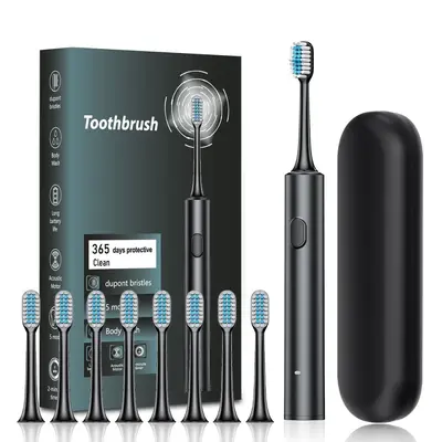 Cross-border New Electric Toothbrush Manufacturer Wholesale Adult Sonic Vibration Toothbrush Couple Household USB Rechargeable Toothbrush
