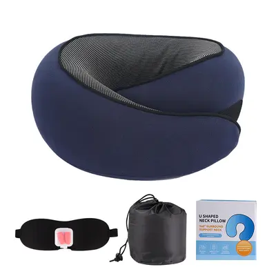 Cross-border best-selling U-shaped neck pillow, essential for travel, memory foam airplane headrest, ergonomic travel neck pillow for office use - 13