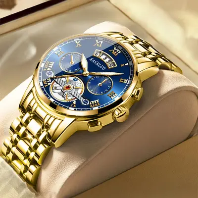 Cross-border New Stainless Steel Fake Tourbillon High-value Watch Men's Fashion Luminous Waterproof Men's Watch Steel Strap Model - 12