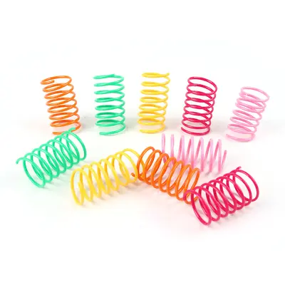 Cat Toy Springs, 50 Pack, Colorful Plastic - 6
