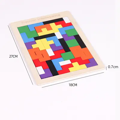Tangram Tetris Bulmaca Çocuk Bulmaca Çeşitli Bulmaca Erken Eğitim Düşünme Eğitimi Ahşap Oyuncaklar Toptan - 10