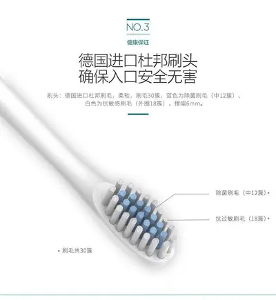 6档电动牙刷 成人家用USB充电声波牙刷冲牙器礼品 X3 一件代发 - 7
