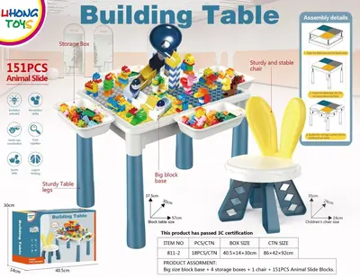Kinder-Bausteintisch mit großen Steinen - 7