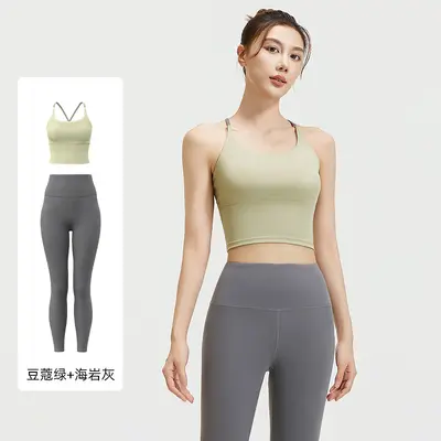 Yeni düz renk ekleme yoga kıyafeti darbe emici push-up dikişsiz güzel sırtlı spor fitness atlet kadınlar için - 12