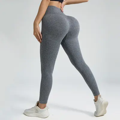 新品爆款AB纱螺纹无缝瑜伽裤健身裤户外紧身裤运动长裤女leggings - 9