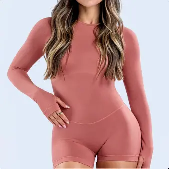 Seamless Quick-Dry Yoga Jumpsuit, Tight Fit, Long Sleeve Fitness and Outdoor Wear - 9