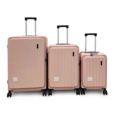 Hochwertiger Hartschalenkoffer mit Frontöffnung und Reißverschluss, praktischer Trolley für Reisen, Paarkoffer, maßgeschneidert, beliebtes Studentenmodell für Damen - 8