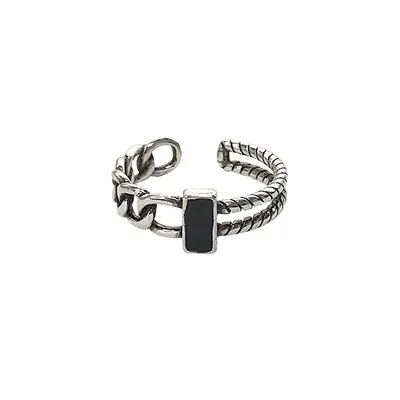 Lanzi beliebter Ring aus Thai-Silber für Damen, minimalistisches Design, vielseitig kombinierbar, stapelbar, 925er Silberschmuck