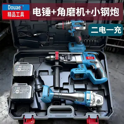 Makita 4-teiliges Akku-Set: Elektroschrauber, Winkelschleifer, Bohrmaschine, Schlagschraub - 10