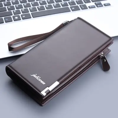 Men's Long Zip Wallet with Phone Compartment, Large Capacity - 7