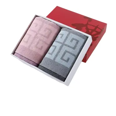 Verdickte Baumwoll-Handtuch-Geschenkset, 2er-Pack mit Gesichts- und Badetüchern - 6