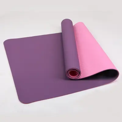 Çift Renkli TPE Yoga Matı, 6 mm, 80 cm Geniş, Kaymaz - 1