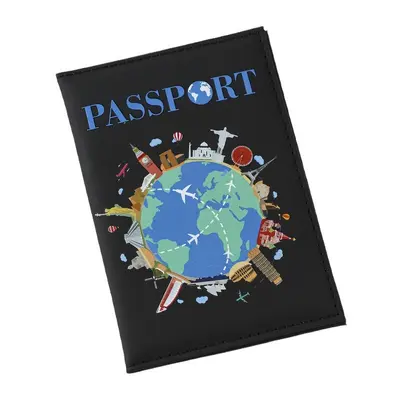 2025 Cross-Border Colorful Printed Cartoon Map Passport Protective Cover Multifunctional Document Holder Ticket Holder Factory Ready Stock Direct Delivery