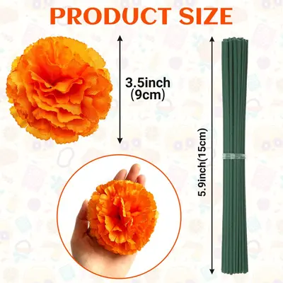 Halloween Marigold and Carnation Artificial Flower 6cm 9cm