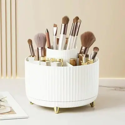 Desktop rotating makeup brush storage tube cosmetics storage rack dressing table eye shadow brush lipstick box pen holder - 8
