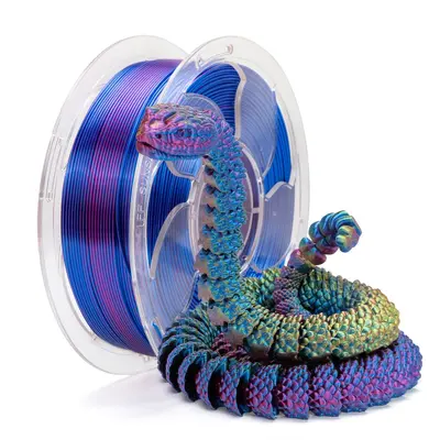 PLA İpek Çift Renkli 3D Yazıcı Filamenti 250G, Bambu Lab ve Creality Uyumlu - 13