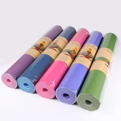 TPE yoga matı, çift taraflı kaymaz, kalın ve geniş fitness matı - 3