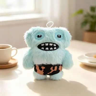 Cute Big-Tooth Monster Plush Keychain, Cartoon Bag Charm - 8