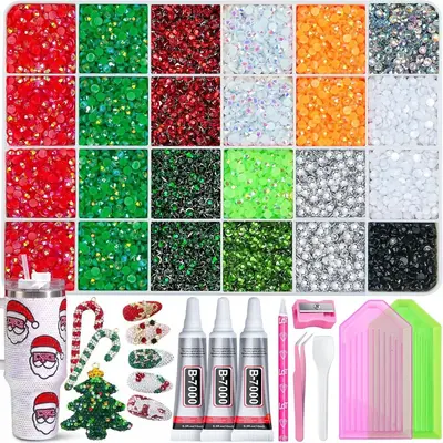 Nail Rhinestone Set 24-60 Colors, Large Capacity Resin AB Rhinestones - 10
