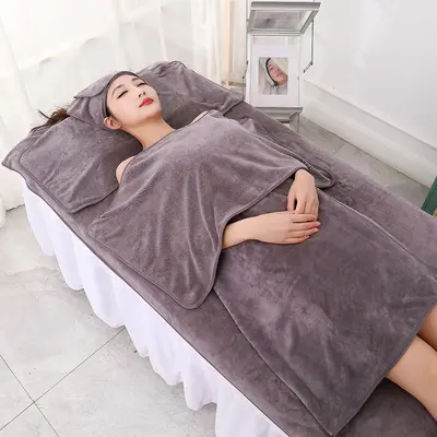 Toptan Baotou havlu, delikli masaj terapi yatak havlusu, kalınlaştırılmış güzellik salonu özel logo set banyo havlusu - 8
